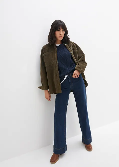 Wide Leg-jeans Mid Waist, Komfort-stretch, bonprix