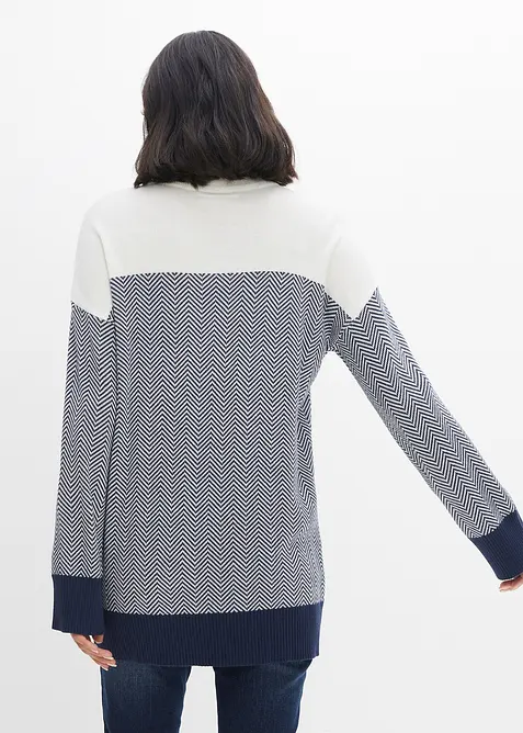 Lang, strikket genser, bonprix