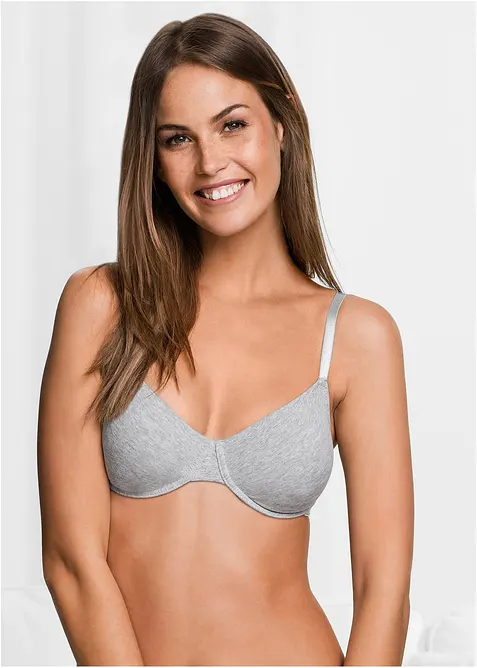 T-skjorte BH med spiler og økologisk bomull (3-pack), bonprix