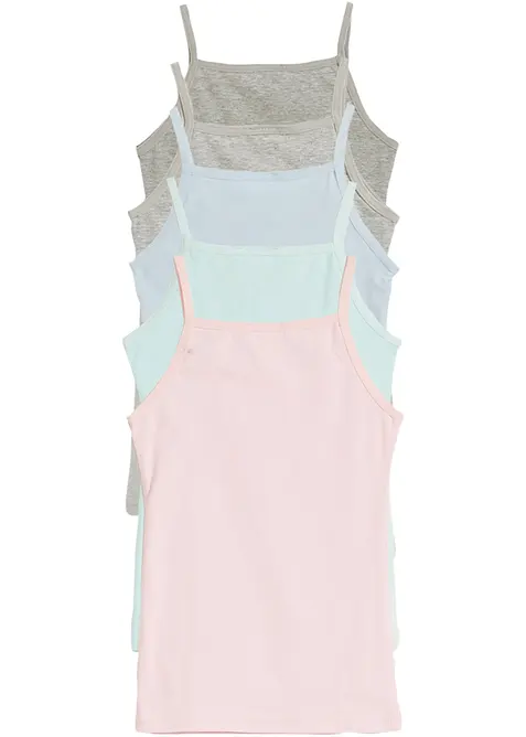 Singlet med myk bomull (5-pack), bonprix