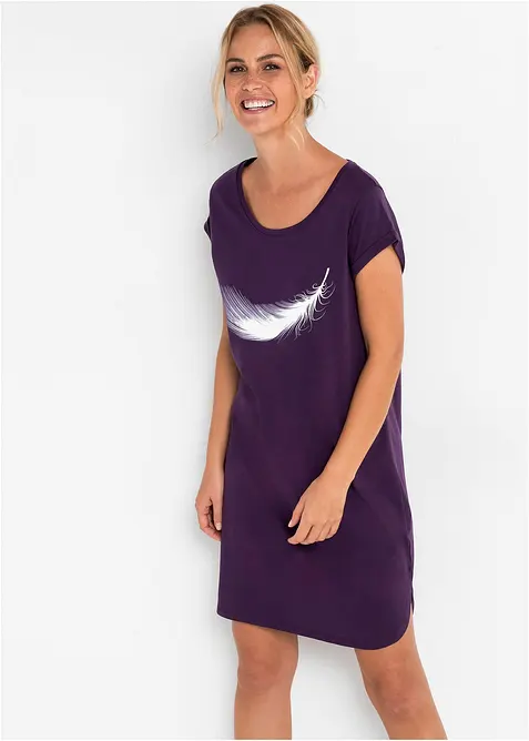 Kort nattkjole i 100% økologisk bomull, bonprix