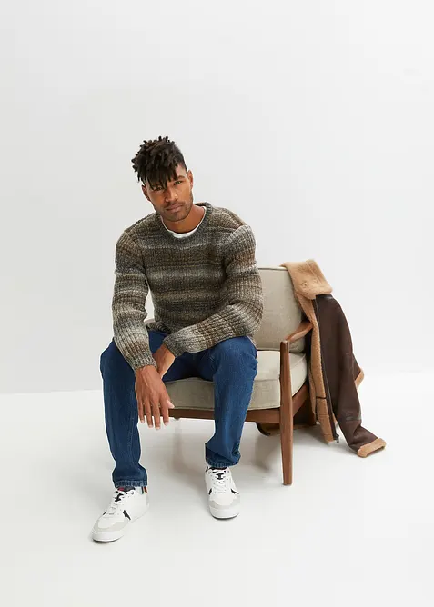 Jakke i imitert skinn med pilefôr, bonprix