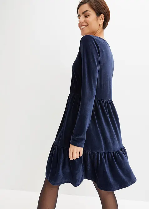 Minikjole i elastisk fløyel, bonprix