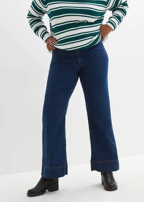 Wide Leg-jeans Mid Waist, Komfort-stretch, bonprix