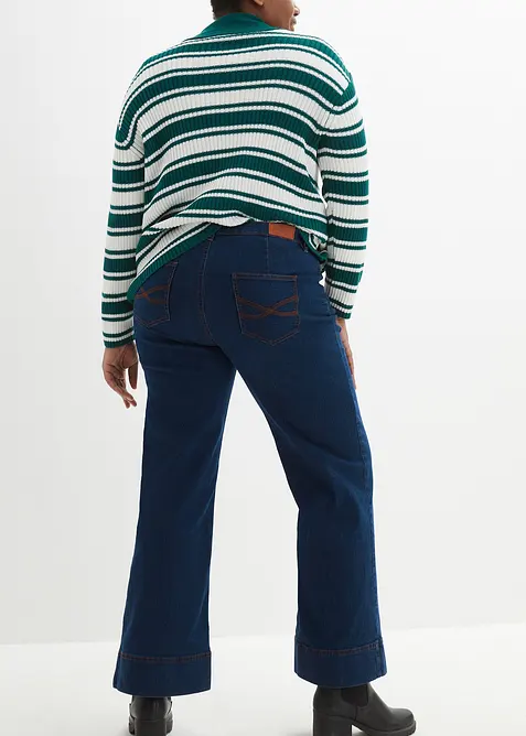 Wide Leg-jeans Mid Waist, Komfort-stretch, bonprix