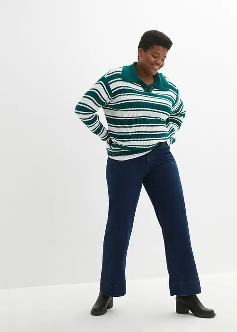 Wide Leg-jeans Mid Waist, Komfort-stretch, bonprix