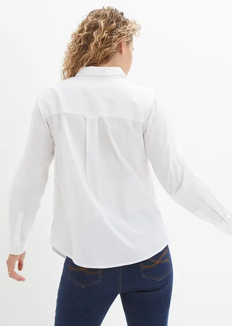 Skjortebluse i ren bomull, bonprix