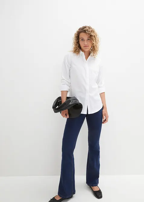 Skjortebluse i ren bomull, bonprix