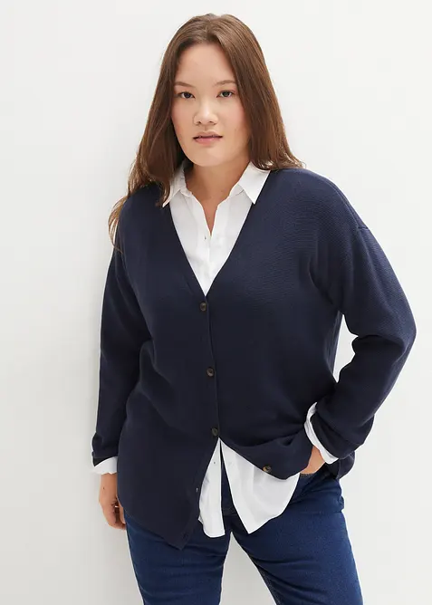 Finstrikket jakke, bonprix