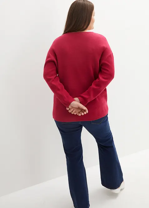 Milano Rib-genser med rund hals, bonprix