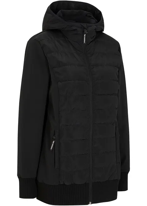 Hybrid vattert jakke med materialmiks, vannavvisende, bonprix