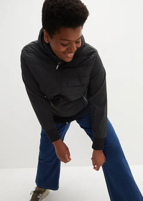 Hybrid vattert jakke med materialmiks, vannavvisende, bonprix