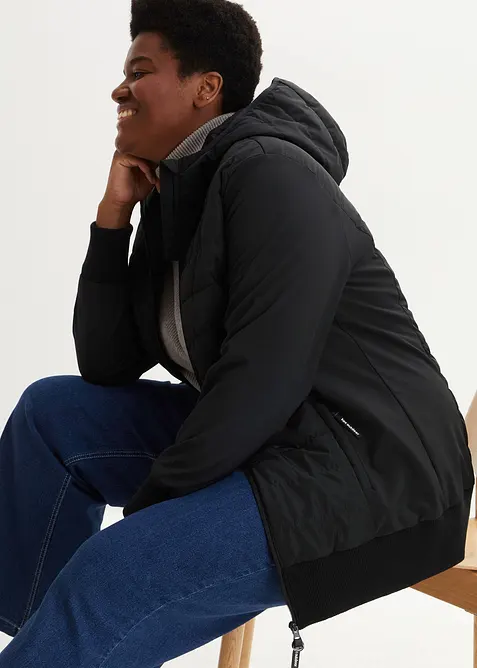 Hybrid vattert jakke med materialmiks, vannavvisende, bonprix