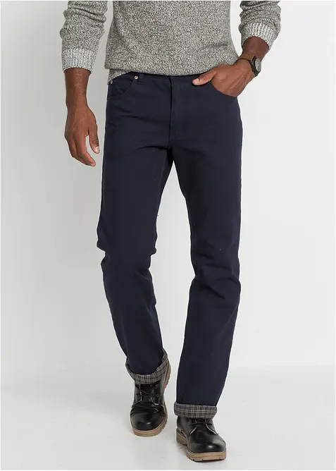 Classic Fit termo-jeans med mykt flanellf&ocirc;r, Straight, bonprix