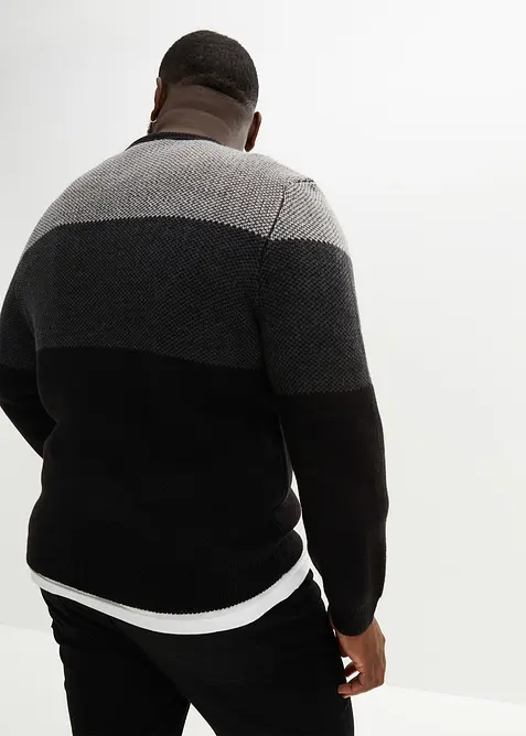 Genser med rund hals og colorblocking, bonprix