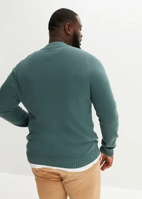 Finstrikket cardigan i 100% bomull, bonprix