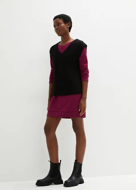 Sweatshirtkjole i myk frottè, bonprix