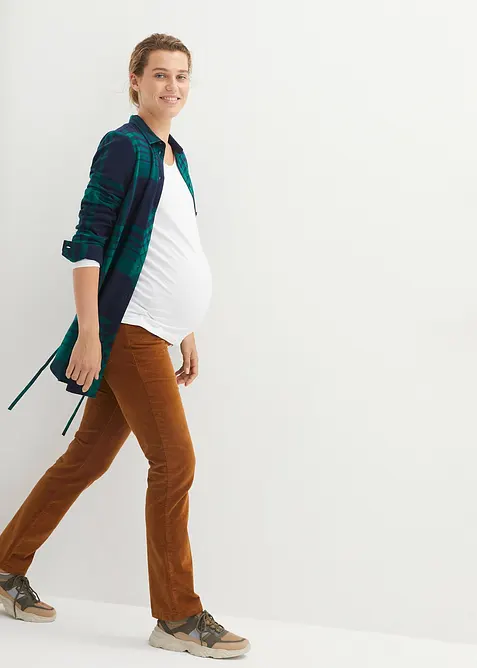 Lang mammabluse i bomullsflanell, bonprix