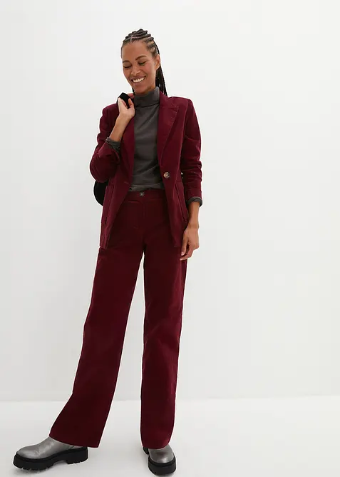 Kordfløyelsbukse i økologisk bomull med stretch, bonprix