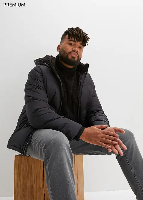 Varmt fôret dunjakke i vannavvisende materiale med Bionic-finish, bonprix