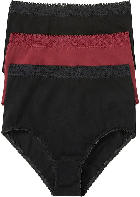 High Waist-truse med bomull (3-pack), bonprix