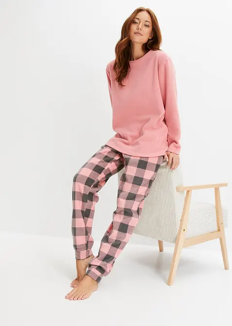 Loungewear kosedress av fleece, bonprix