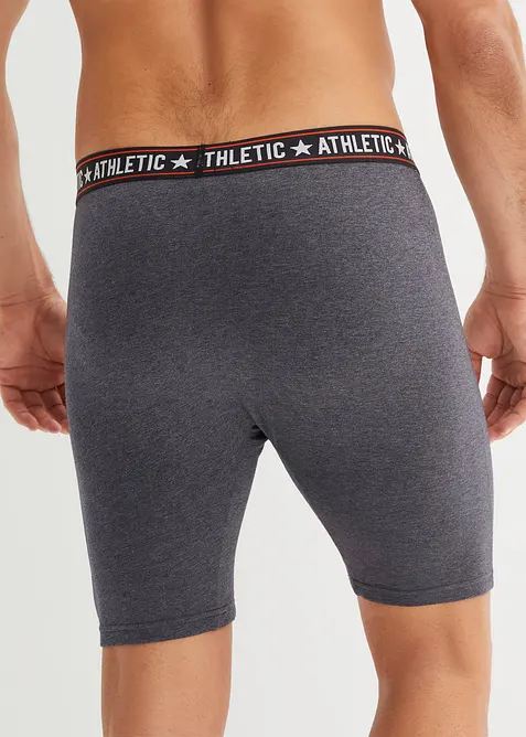 Boxershorts av bomull i ettersittende modell med lange ben (2-pack), bonprix