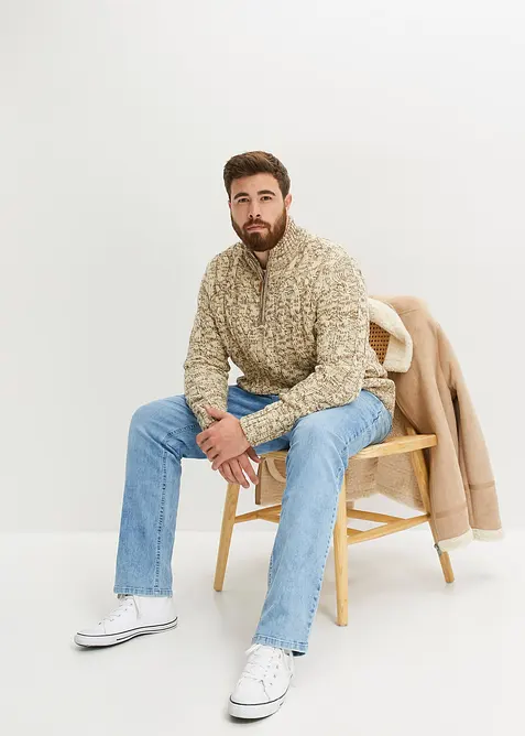 Regular Fit stretchjeans med komfortsnitt, Straight, bonprix