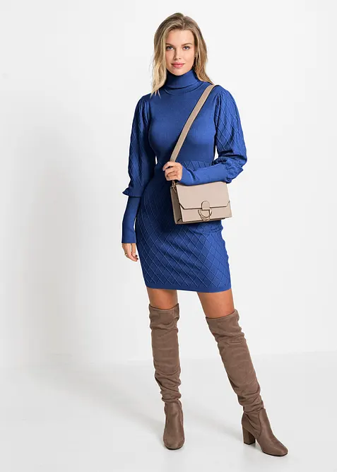 Strikkekjole med rullekrage, bonprix