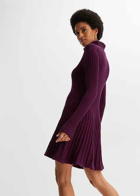 Strikkekjole med rullekrage, bonprix