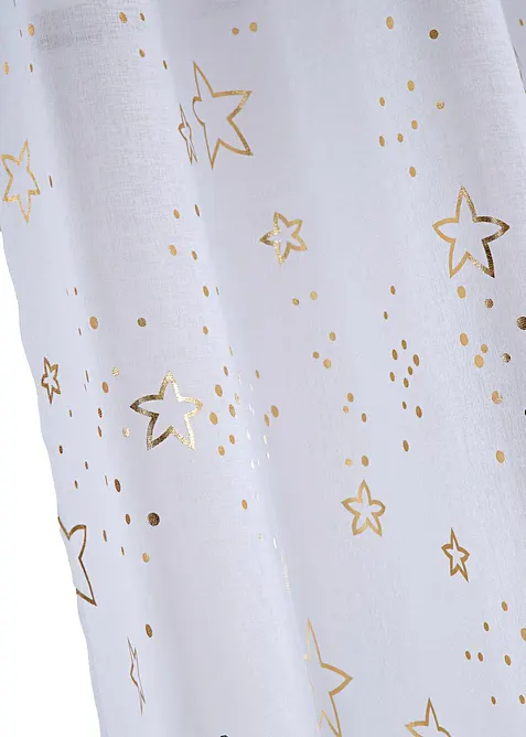 Gardin med glansfullt stjernem&oslash;nster (1-pack), bonprix