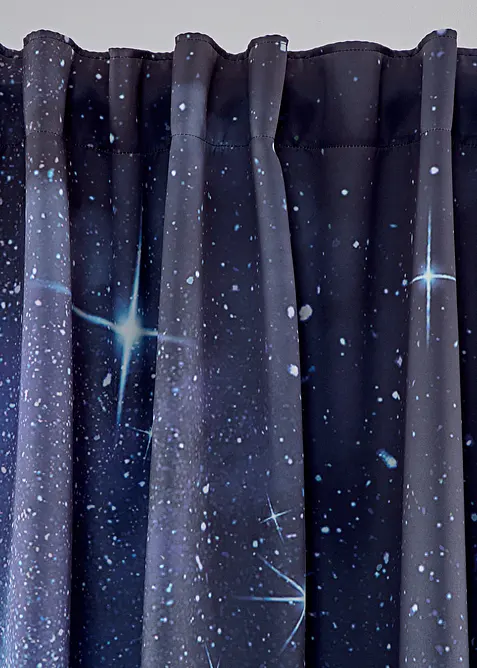 Mørkleggingsgardin med natthimmel-motiv (2-pack), bonprix