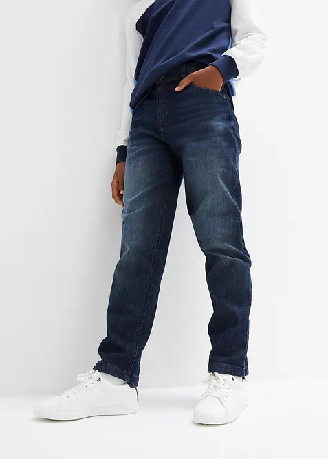 Loose Fit stretch-jeans med regulerbar linning, Straight, bonprix