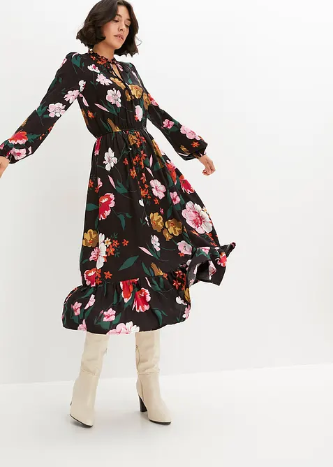 Midikjole i lett viskose, bonprix