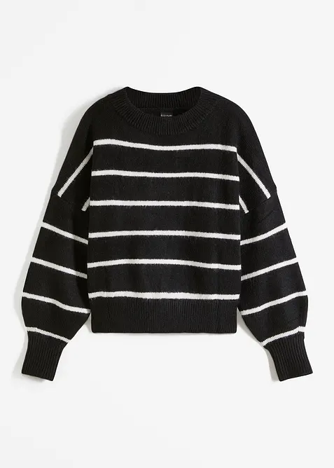 Oversized genser med stripem&oslash;nster, bonprix