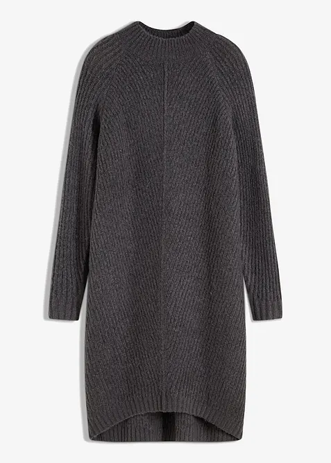 Strikket kjole med lengre bakstykke, bonprix