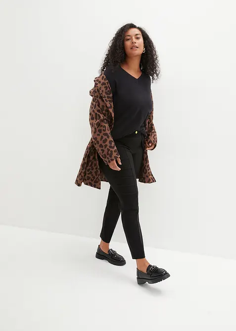 Pull on-bukse med stretch og pynteknapper, bonprix