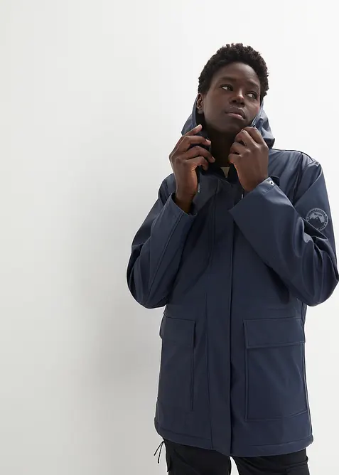 Regnjakke med teddyf&ocirc;r, av vanntett materiale, bonprix