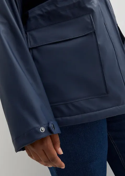 Regnjakke med teddyf&ocirc;r, av vanntett materiale, bonprix