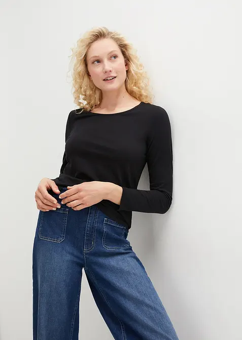 Langermet topp (2-pack), bonprix