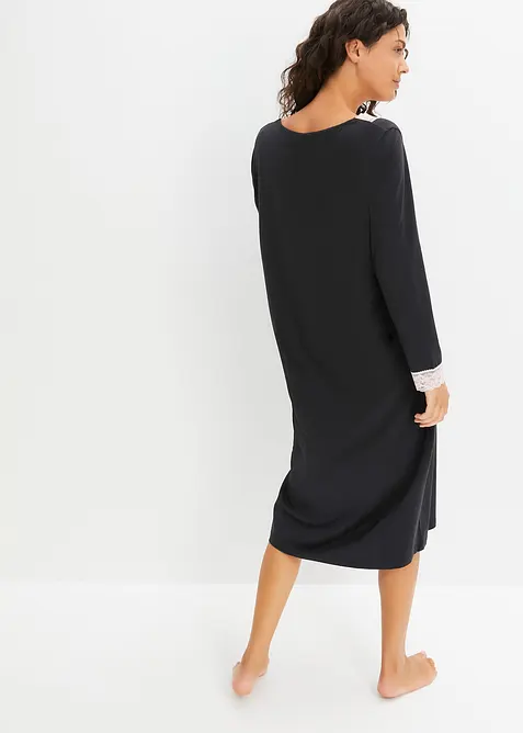 Lang nattkjole i myk viskosemiks, bonprix