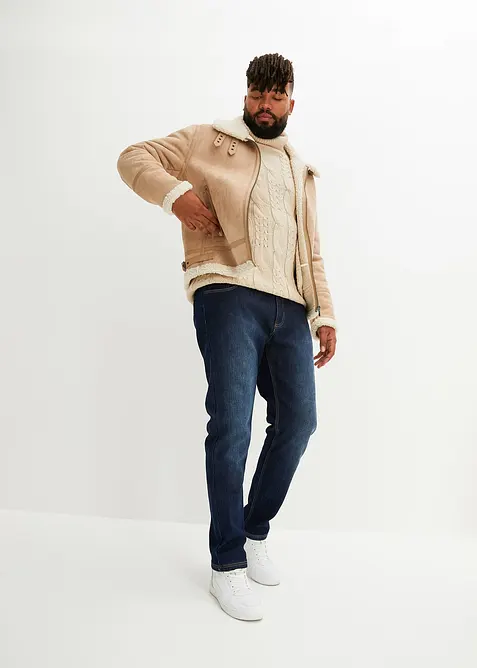 Regular Fit stretch-termojeans med varmende innside, Straight, bonprix