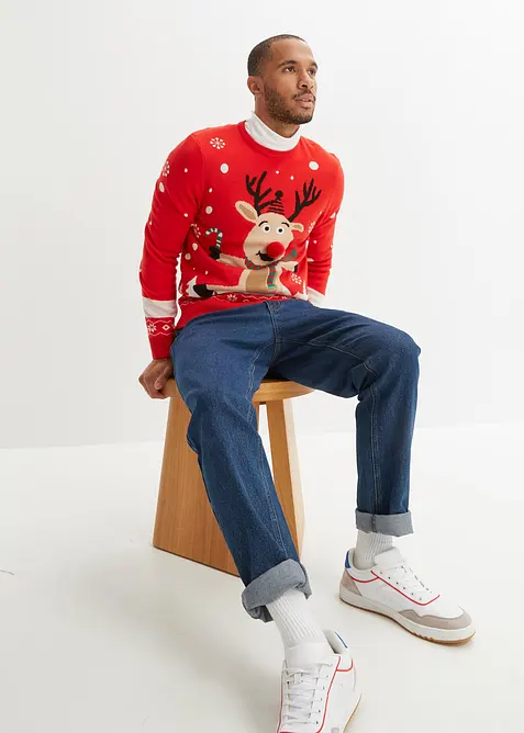 Finstrikket genser med julemotiv, bonprix