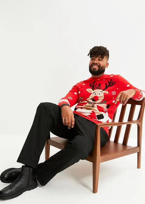 Finstrikket genser med julemotiv, bonprix
