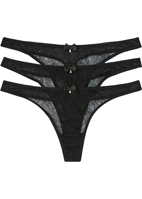 Stringtruse av raffinert blonde (3-pack), bonprix