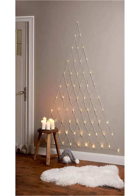 LED-vegg og dør-dekorasjon, juletre-netting, bonprix