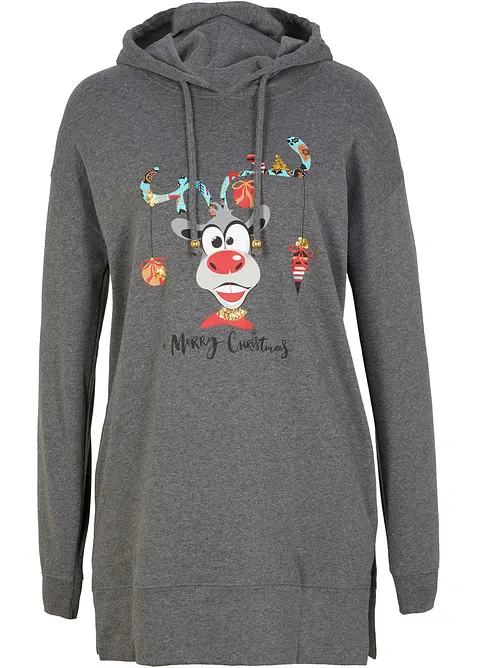 Lang hettegenser med sidesplitter, bonprix