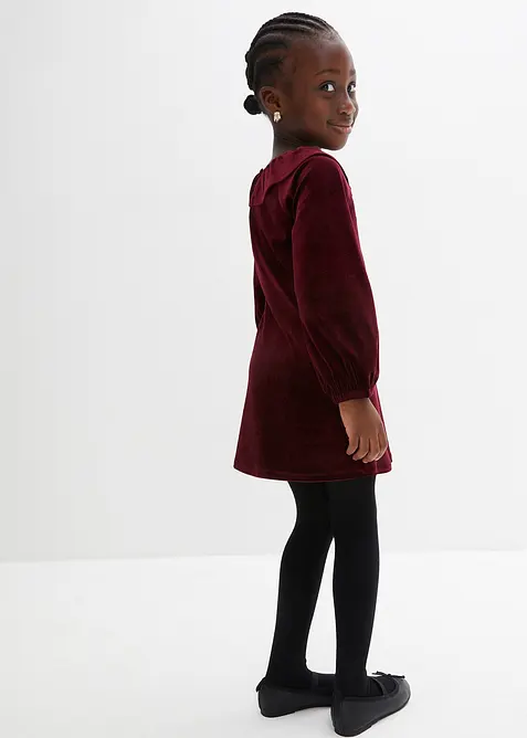 Fløyelskjole med volanger, bonprix