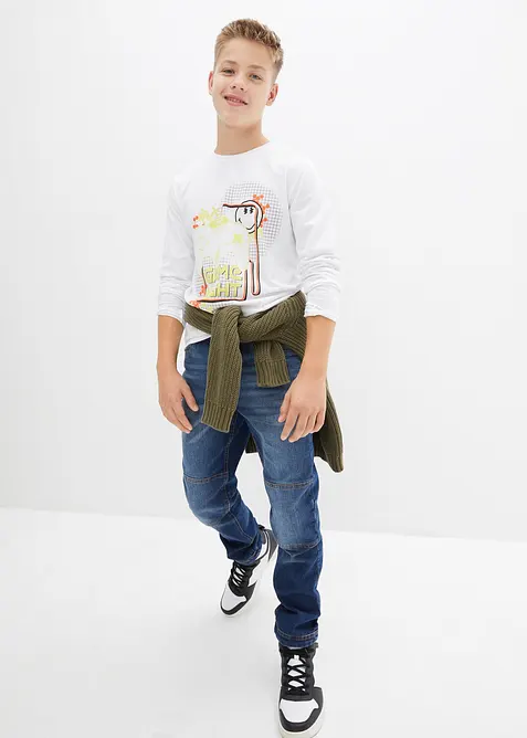 Loose Fit stretch-jeans med regulerbar linning, Straight, bonprix