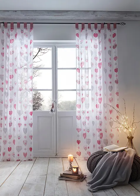 Gardin med hjertemønster (1-pack), bonprix